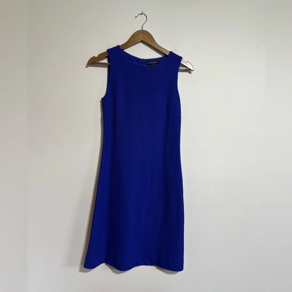 St. John Collection Royal Blue Wool Dress and Jacket - Picture 2 of 12